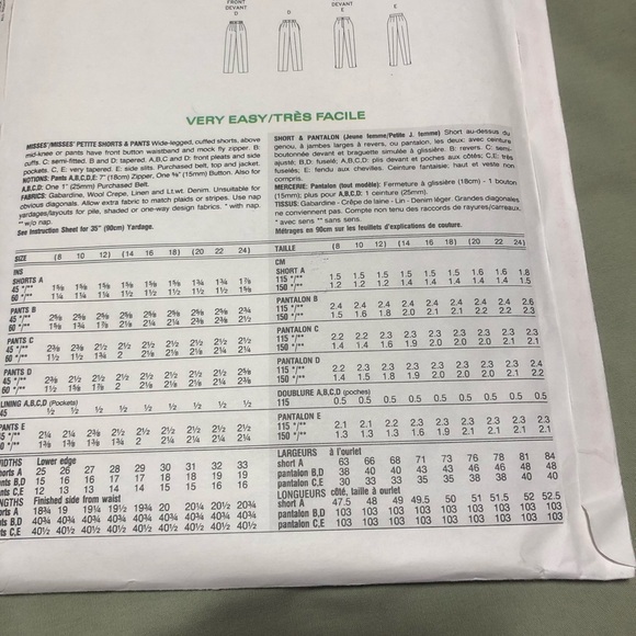 Vintage 90s Vogue 2946 Pattern Basic Design Misses Pants and shorts-14.16.18 - Picture 6 of 7